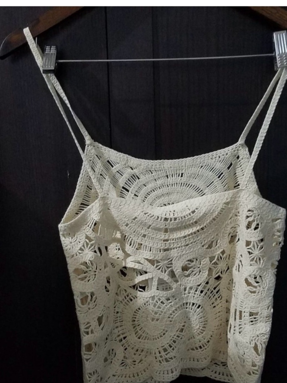 Zara Crochet Spaghetti Strap Camisole in Cream - Picture 4 of 4